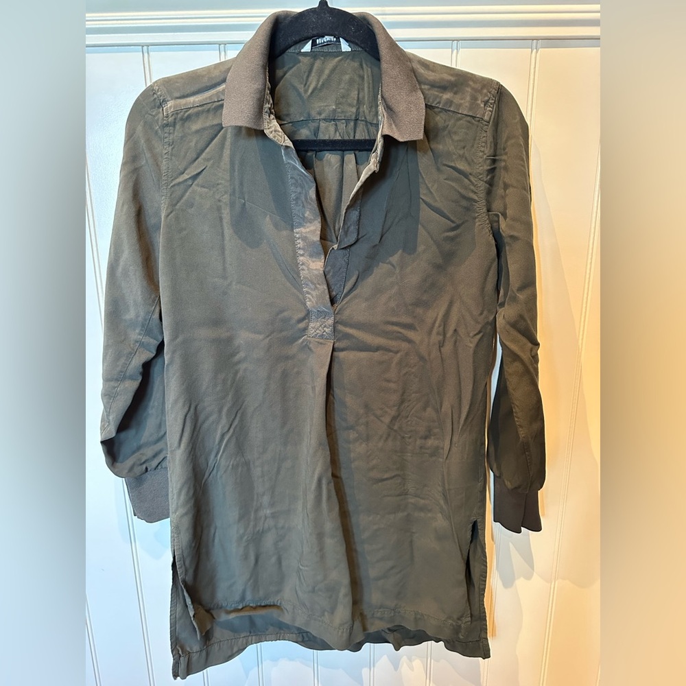 SANDWICH Ladies Women’s Size 34 Khaki Long Sleeve Button Down Shirt